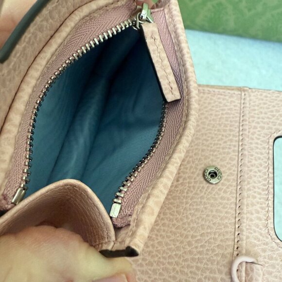 Gucci Double GG 701074 Leather Perfect Pink Shoulder Chain Wallet Bag - Picture 13 of 15